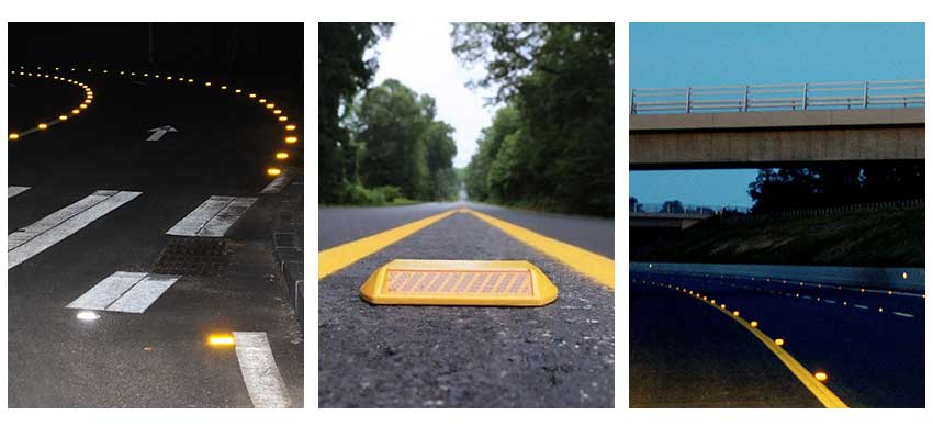 Amber Reflective Road Studs application